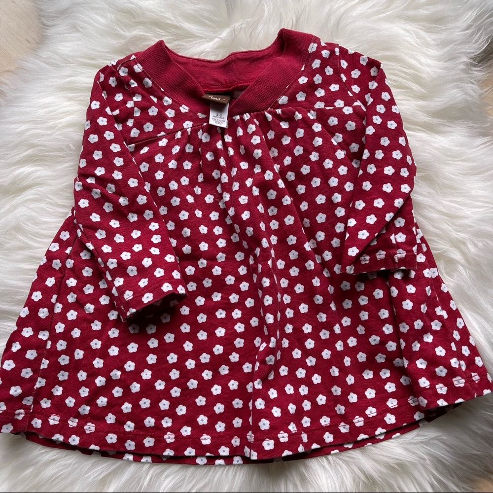 Tea Collection Red Floral Swing Dress EUC